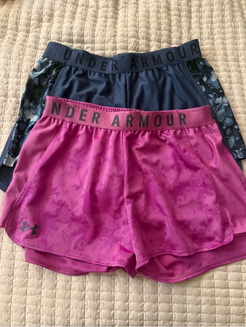 Under Armour Women's Pink Performance Shorts bundle of two
